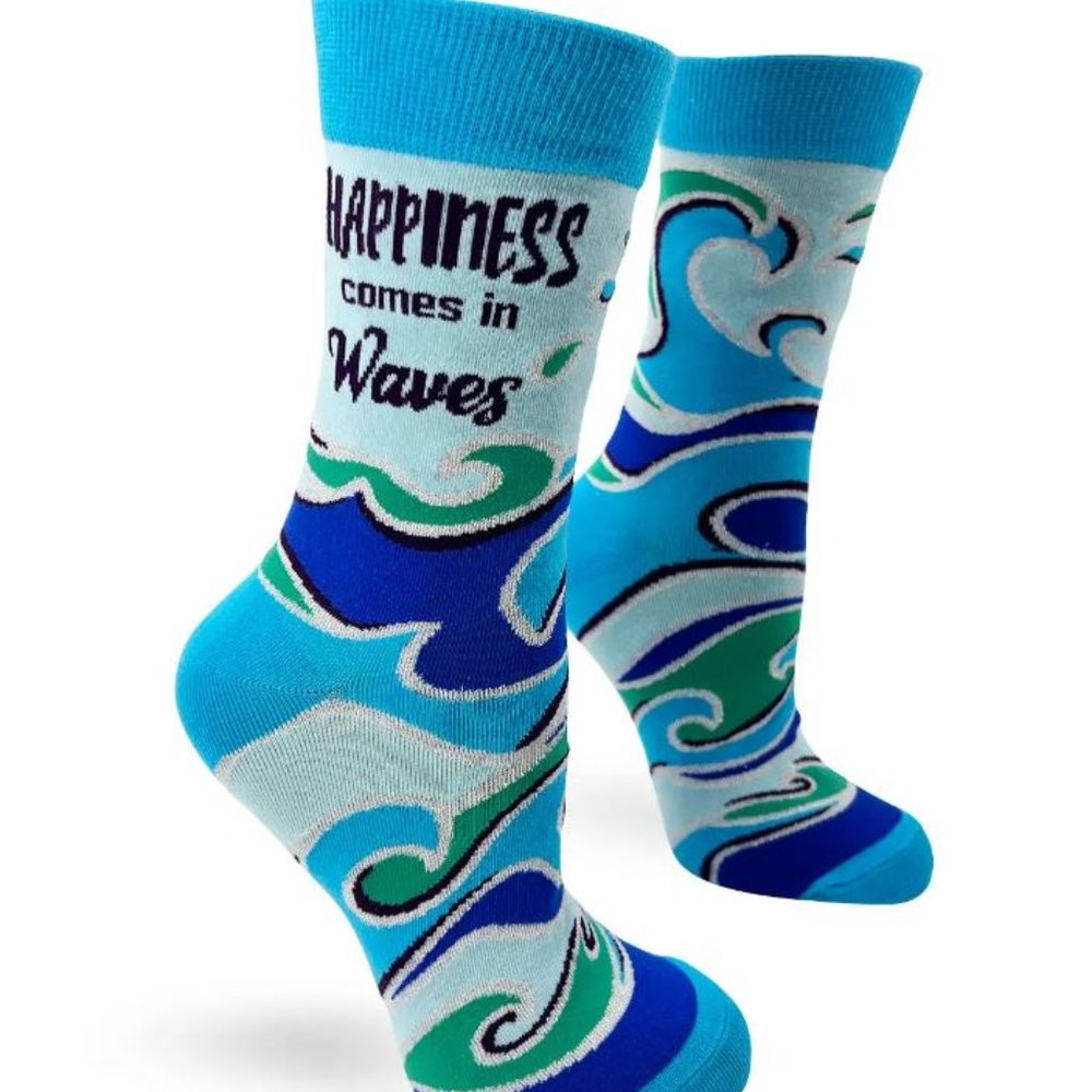 Happiness Comes in Waves Women's Crew Socks